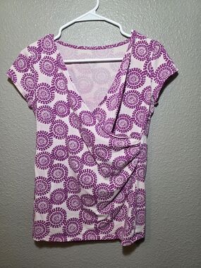 Merona Purple Patterned Wrap-Front Camisole